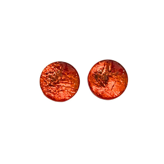 10mm Round Domed Glass Cabochon Orange