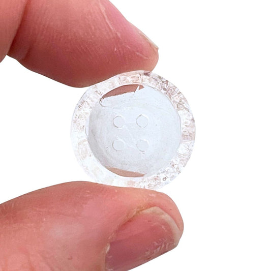 18mm Round Clear Glass Button, Dome shape, pack of 2