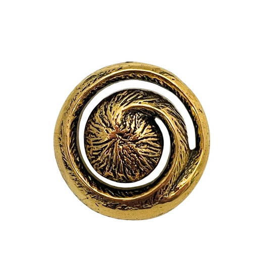 29mm Round Gold Swirl Plastic Button, pack of 1