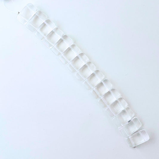 2 Hole Carrier Beads 9x17mm Czech Crystal Clear Glass