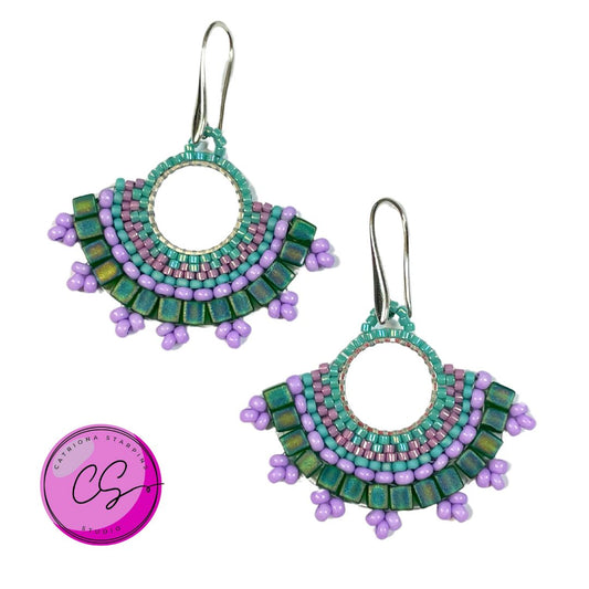 Monika Earrings Kit PURPLE/GREEN