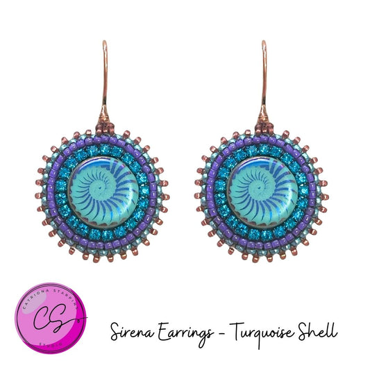 Sirena Earrings Kit Turquoise Shell with Copper