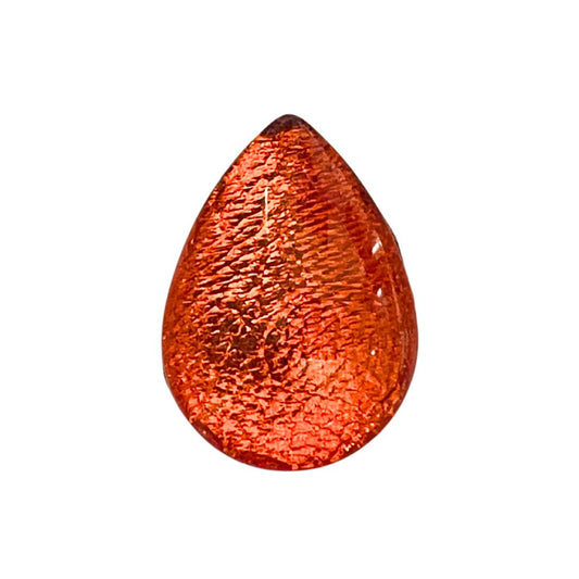 18mm x 25mm Teardrop Domed Glass Cabochon Orange