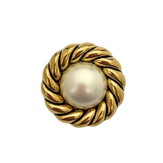 29mm Round Rope look with pearl Plastic Button, pack of 1