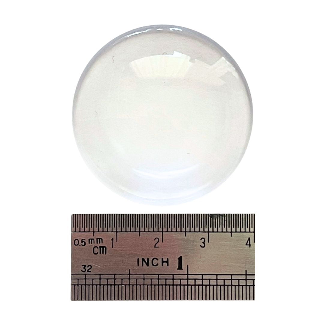 40mm x 8mm Round Clear Glass Cabochon