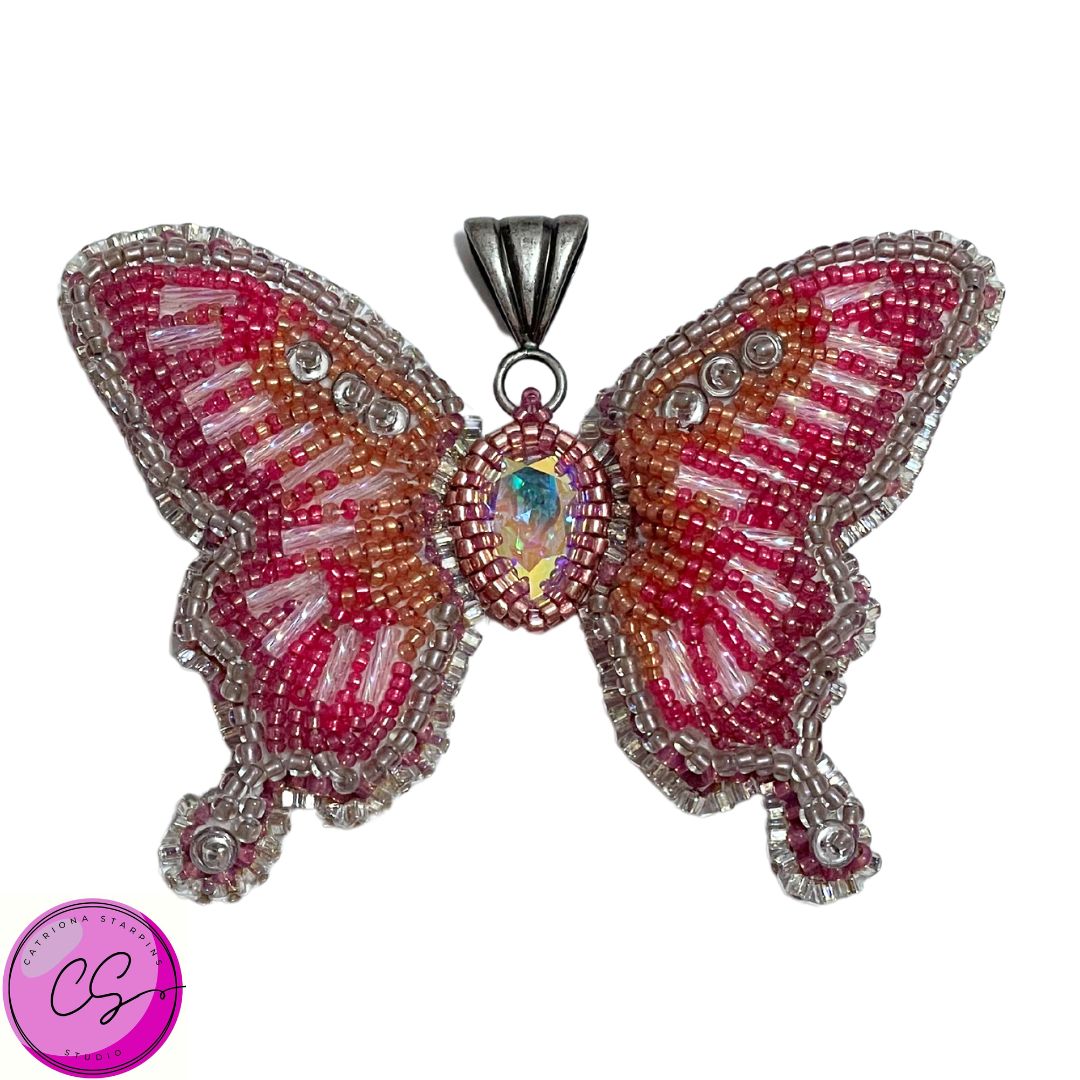 Pink KIT - Annabella Butterfly Bead Weaving Kit designed by Catriona Starpins - TUTORIAL SOLD SEPARATELY