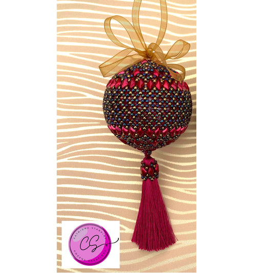 RED KIT Clara's Christmas Bauble Bead Weaving Kit Designed by Catriona Starpins - TUTORIAL SOLD SEPARATELY