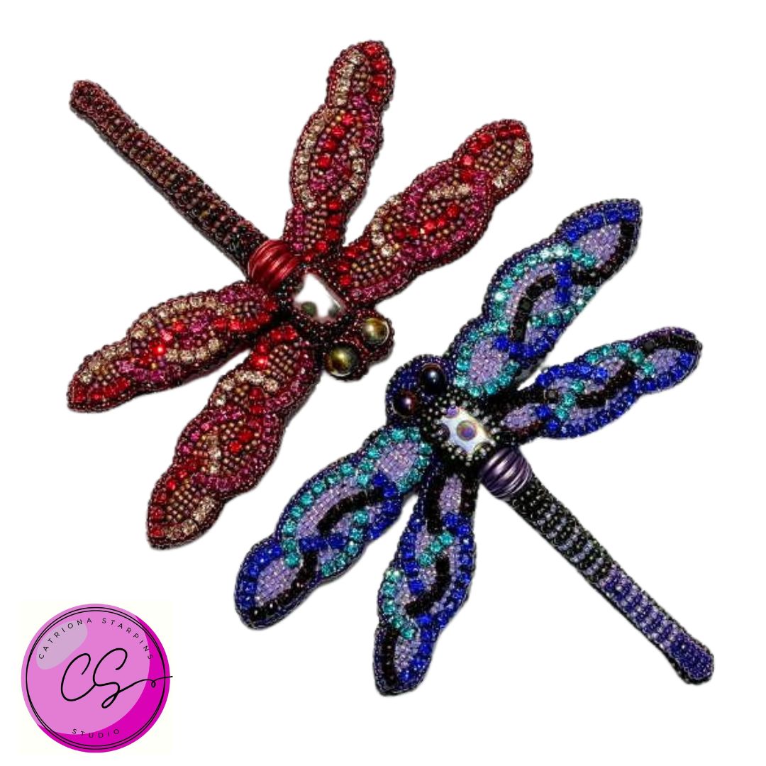 Red KIT - Dance of the Dragonfly Bead Weaving Kit designed by Catriona Starpins - TUTORIAL SOLD SEPARATELY