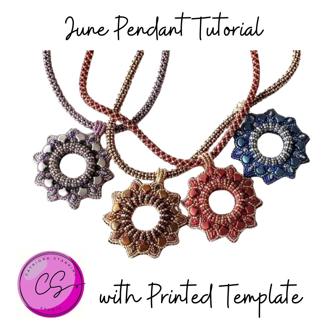 Partial Kit Template and O-Ring and PDF download- June Pendant, Limited Edition designed by Catriona Starpins