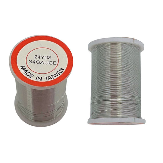Silver Coloured 34 Gauge Craft Wire 24 Yard Spool