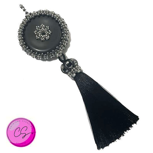 Black Onyx KIT - Victoria Pendant Bead Weaving Kit designed by Catriona Starpins - TUTORIAL SOLD SEPARATELY