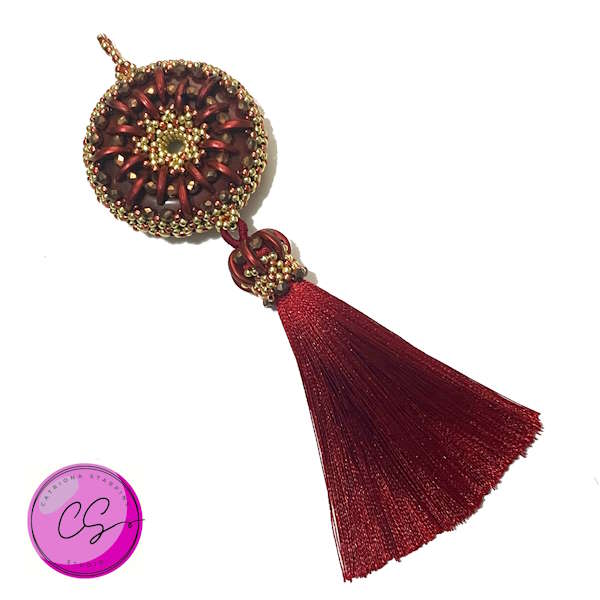 Red Jasper KIT - Victoria Pendant Bead Weaving Kit designed by Catriona Starpins - TUTORIAL SOLD SEPARATELY