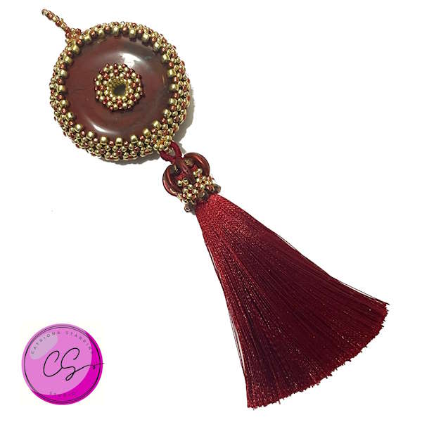 Red Jasper KIT - Victoria Pendant Bead Weaving Kit designed by Catriona Starpins - TUTORIAL SOLD SEPARATELY